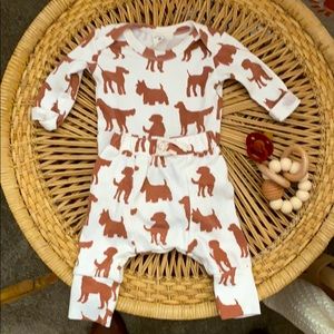 Kate Quinn lounge set in auburn dog